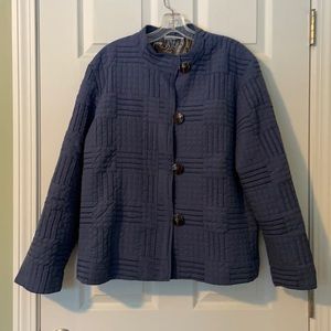 Blue Dressbarn XL jacket with brown large buttons